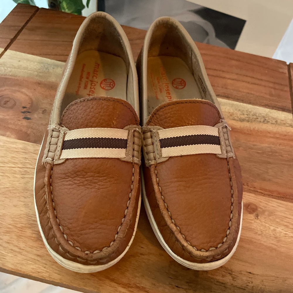Marc Joseph New York Boys/Girls Shoes Mulberry,Leather, Tan Grainy, Size 11.5